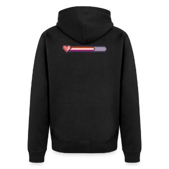 Lesbian loading bar - Unisex Premium Organic Zip Hoodie - black - Back - Nico (187cm)