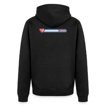 Trans Loading Bar - Unisex Premium Organic Zip Hoodie - black - Back - Nico (187cm)
