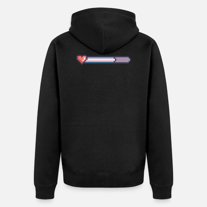 Trans Ladebalken - Unisex Premium Bio Zip Hoodie - Schwarz