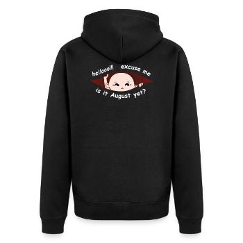 Entschuldigen Sie, ist es August noch lustiger Mutterschaftsjunge - Unisex Premium Bio Zip Hoodie - Schwarz - Hinten - Nico (187cm)