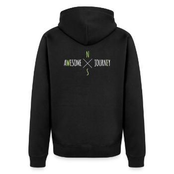 Awesome Journey - T-shirt de voyage (roadtrip) - Veste à capuche bio Premium Unisexe - noir - Dos - Nico (187cm)