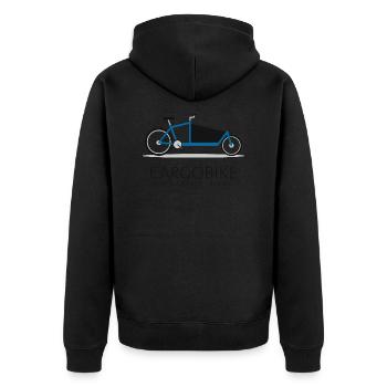 Cargobike Bakfiets Ladcykel cargo bike - Unisex Premium Organic Zip Hoodie - black - Back - Nico (187cm)