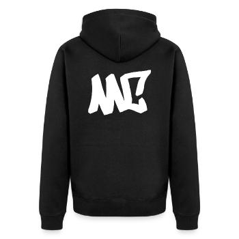 MC - HipHop, Rap, Graffiti - Unisex Premium Bio Zip Hoodie - Schwarz - Hinten - Nico (187cm)