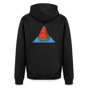 Yoga pastèque image drôle été végétalien - Veste à capuche bio Premium Unisexe - noir - Dos - Nico (187cm)