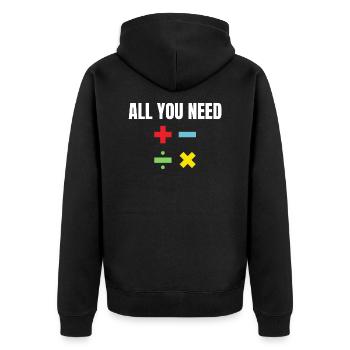 Teacher Math Cool Quote Funny Saying Teaching - Veste à capuche bio Premium Unisexe - noir - Dos - Nico (187cm)