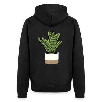 Sansevieria Futura Superba - Chanvre à cordes d’arc - Veste à capuche bio Premium Unisexe - noir - Dos - Nico (187cm)