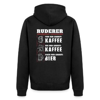 My daily routine as a rower - Unisex Premium Organic Zip Hoodie - black - Back - Nico (187cm)