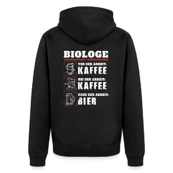 Mon quotidien de biologiste - Veste à capuche bio Premium Unisexe - noir - Dos - Nico (187cm)