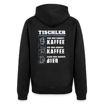 My daily routine as a carpenter - Unisex Premium Organic Zip Hoodie - black - Back - Nico (187cm)