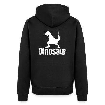 Dinosaur - T-Rex - Tyrannosaurus - Unisex Premium Organic Zip Hoodie - black - Back - Nico (187cm)