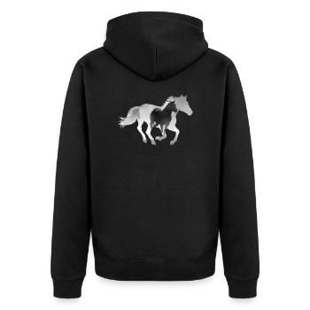 Cheval au galop - Veste à capuche bio Premium Unisexe - noir - Dos - Nico (187cm)