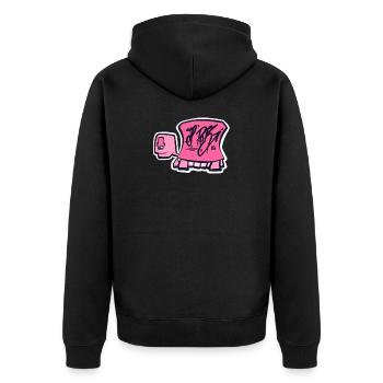 Tag turtle / Pink Schildkröte Logo - Unisex Premium Bio Zip Hoodie - Schwarz - Hinten - Nico (187cm)