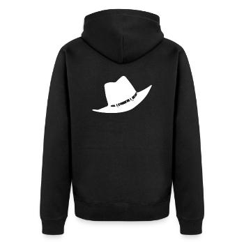 Chapeau en blanc - Veste à capuche bio Premium Unisexe - noir - Dos - Nico (187cm)