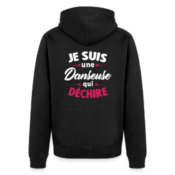 Je suis une Danseuse qui déchire - Veste à capuche bio Premium Unisexe - noir - Dos - Nico (187cm)