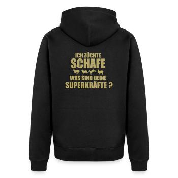 Sheep Sheep Sheep Breeder Gift - Unisex Premium Organic Zip Hoodie - black - Back - Nico (187cm)