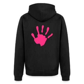 Hand - Hände - Handabdruck - Unisex Premium Bio Zip Hoodie - Schwarz - Hinten - Nico (187cm)