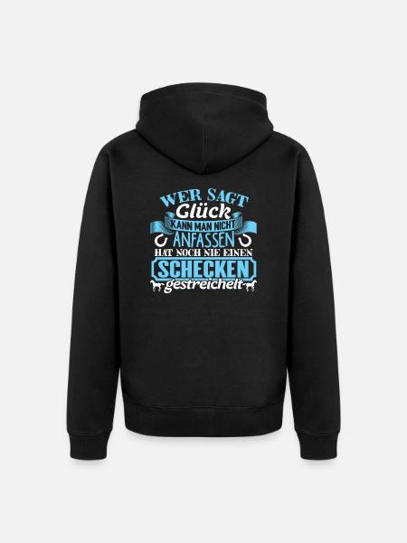 SCHECKEN - Glück zum anfassen - Unisex Premium Bio Zip Hoodie - Schwarz