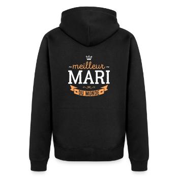 Meilleur mari cadeau - Veste à capuche bio Premium Unisexe - noir - Dos - Nico (187cm)