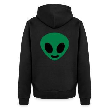 Alien - Unisex Premium Bio Zip Hoodie - Schwarz - Hinten - Nico (187cm)