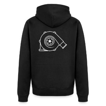 Cadeau de réglage de la pression de suralimentation du turbocompresseur turbo - Veste à capuche bio Premium Unisexe - noir - Dos - Nico (187cm)