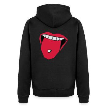 Drugs - Unisex Premium Bio Zip Hoodie - Schwarz - Hinten - Nico (187cm)