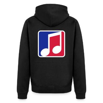 blue red button music note cool silhouette sign part - Unisex Premium Organic Zip Hoodie - black - Back - Nico (187cm)