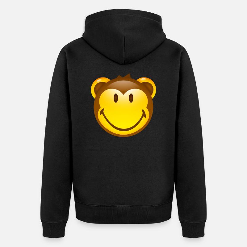 Smiley Monkey - Veste à capuche bio Premium Unisexe - noir