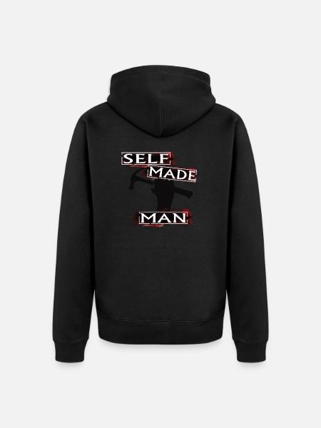 self made man - Unisex Premium Organic Zip Hoodie - black
