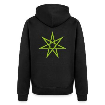 Rune symbole cadeau ornement pentagramme - Veste à capuche bio Premium Unisexe - noir - Dos - Nico (187cm)