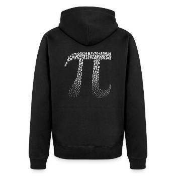 Pi Zahlen Mathematik - Unisex Premium Bio Zip Hoodie - Schwarz - Hinten - Nico (187cm)