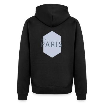 paris ville capitale de france logo design t-shirt - Veste à capuche bio Premium Unisexe - noir - Dos - Nico (187cm)