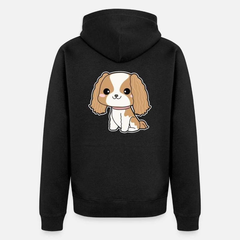 Cavalier King Charles Spaniel - Unisex Premium Bio Zip Hoodie - Schwarz