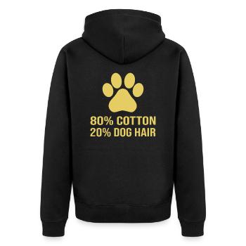 Coton Poils de chien Drôle de chien Dicton - Veste à capuche bio Premium Unisexe - noir - Dos - Nico (187cm)
