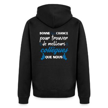 départ collègue de travail - Veste à capuche bio Premium Unisexe - noir - Dos - Nico (187cm)