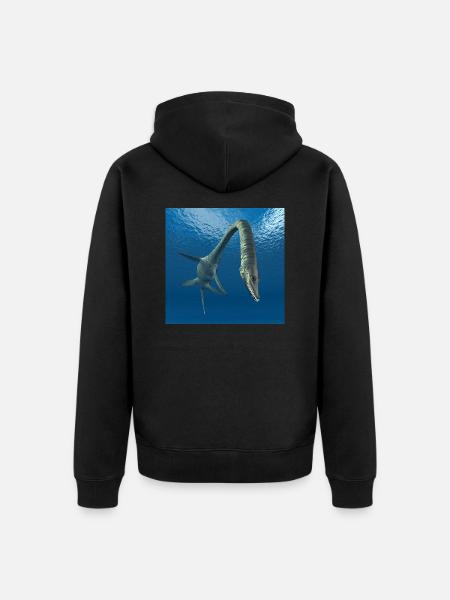 Plesiosaur Elasmosaurus - Unisex Premium Organic Zip Hoodie - black