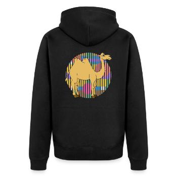 Camel - Unisex Premium Organic Zip Hoodie - black - Back - Nico (187cm)