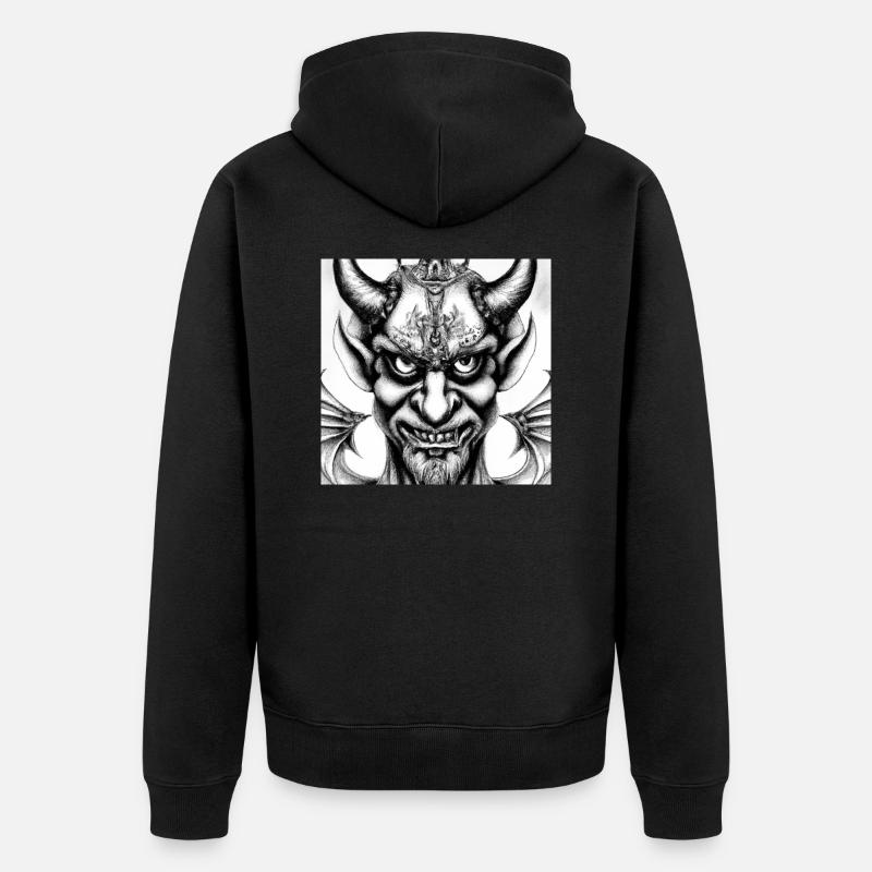 Visage du diable - Veste à capuche bio Premium Unisexe - noir