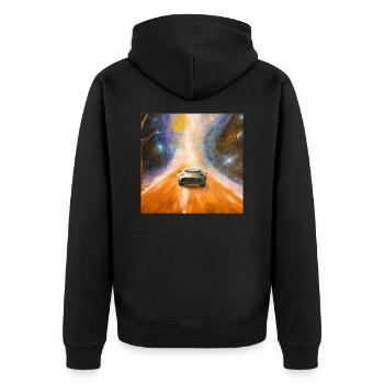Aston Martin in Space - Unisex Premium Organic Zip Hoodie - black - Back - Nico (187cm)