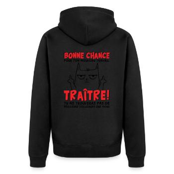 Depart Collegue de Travail Nouvel Emploi Bn chance - Veste à capuche bio Premium Unisexe - noir - Dos - Nico (187cm)