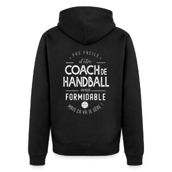 Coach Handball formidable cadeau entraineur hand - Veste à capuche bio Premium Unisexe - noir - Dos - Nico (187cm)