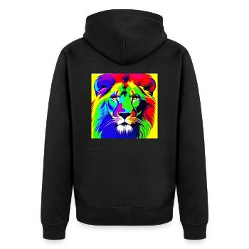A010 - Unisex Premium Bio Zip Hoodie - Schwarz - Hinten - Nico (187cm)