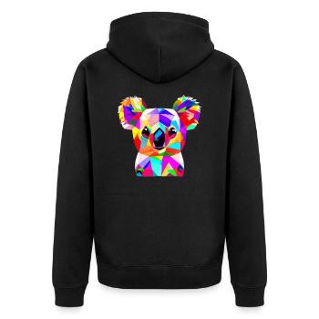 Koala Bear - Unisex Premium Bio Zip Hoodie - Schwarz - Hinten - Nico (187cm)