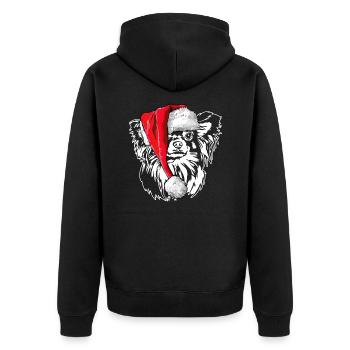 Santa Chihuahua Chiens de Noël Chiens Wilsigns - Veste à capuche bio Premium Unisexe - noir - Dos - Nico (187cm)