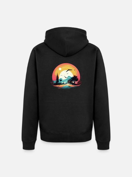 Sunset - Unisex Premium Organic Zip Hoodie - black