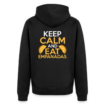 Keep Calm And Eat Empanadas Food Dessert Latin Pas - Unisex Premium Organic Zip Hoodie - black - Back - Nico (187cm)