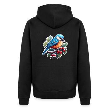 Schneetanz des Vogels - Unisex Premium Bio Zip Hoodie - Schwarz - Hinten - Nico (187cm)