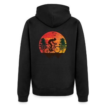 Faire du vélo avec la nature - Veste à capuche bio Premium Unisexe - noir - Dos - Nico (187cm)