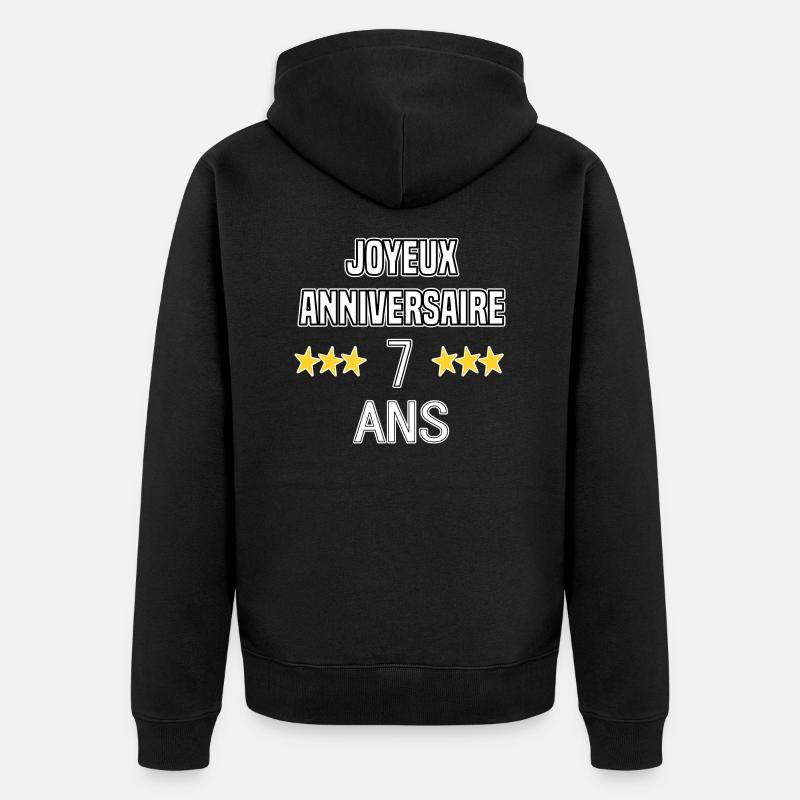 Joyeux Anniversaire 7 Ans - Veste à capuche bio Premium Unisexe - noir