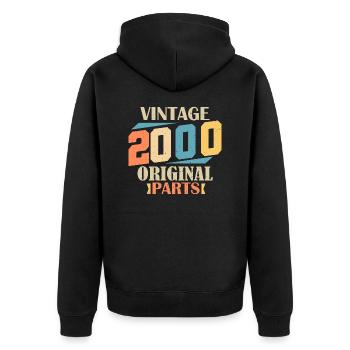 Mois 2000. Cadeau d'anniversaire 2000. 24 ans Birt - Veste à capuche bio Premium Unisexe - noir - Dos - Nico (187cm)