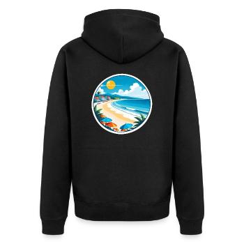 plage vacances soleil mer - Veste à capuche bio Premium Unisexe - noir - Dos - Nico (187cm)